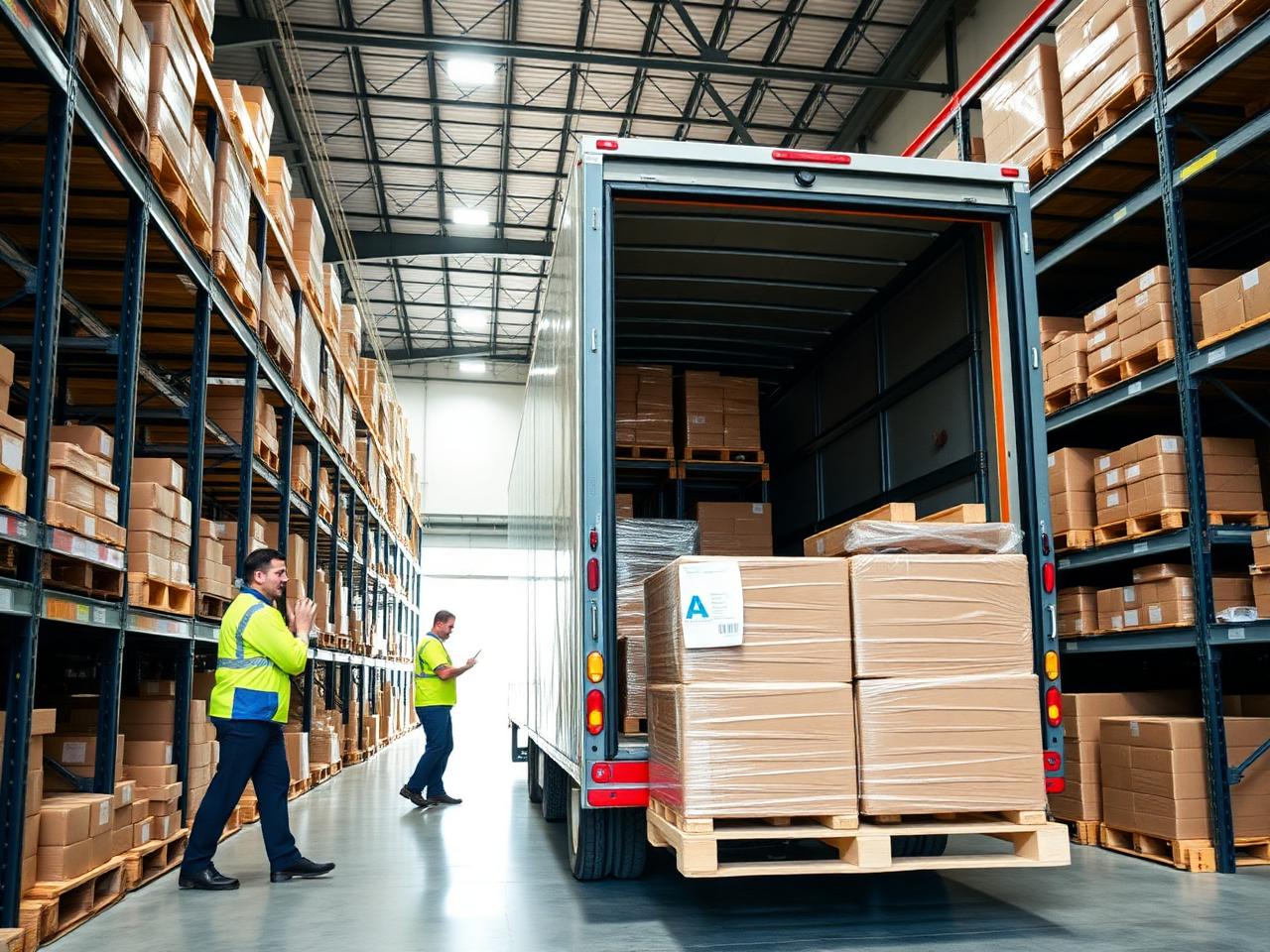 Verladung in einer modernen Logistikhalle
